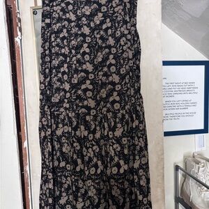 NATURAL LIFE Black and Tan Floral Maxi Skirt